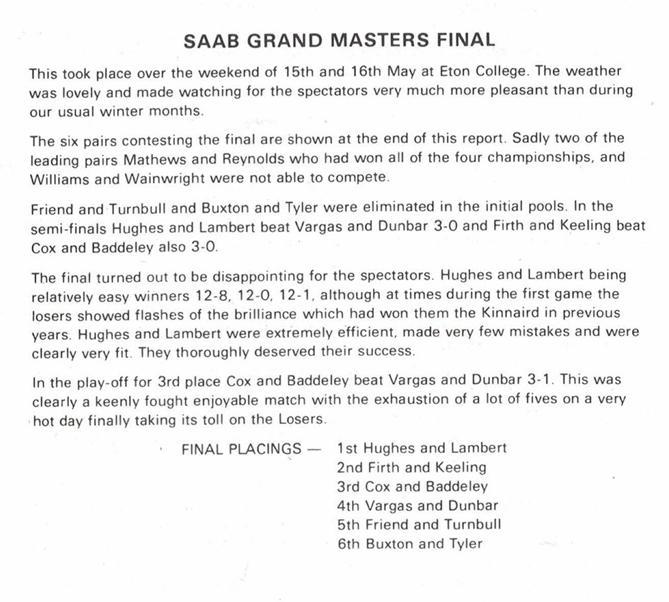 saab grand masters 1982